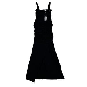 Club L - Square Neck Maternity Maxi Dress With Split in Black
